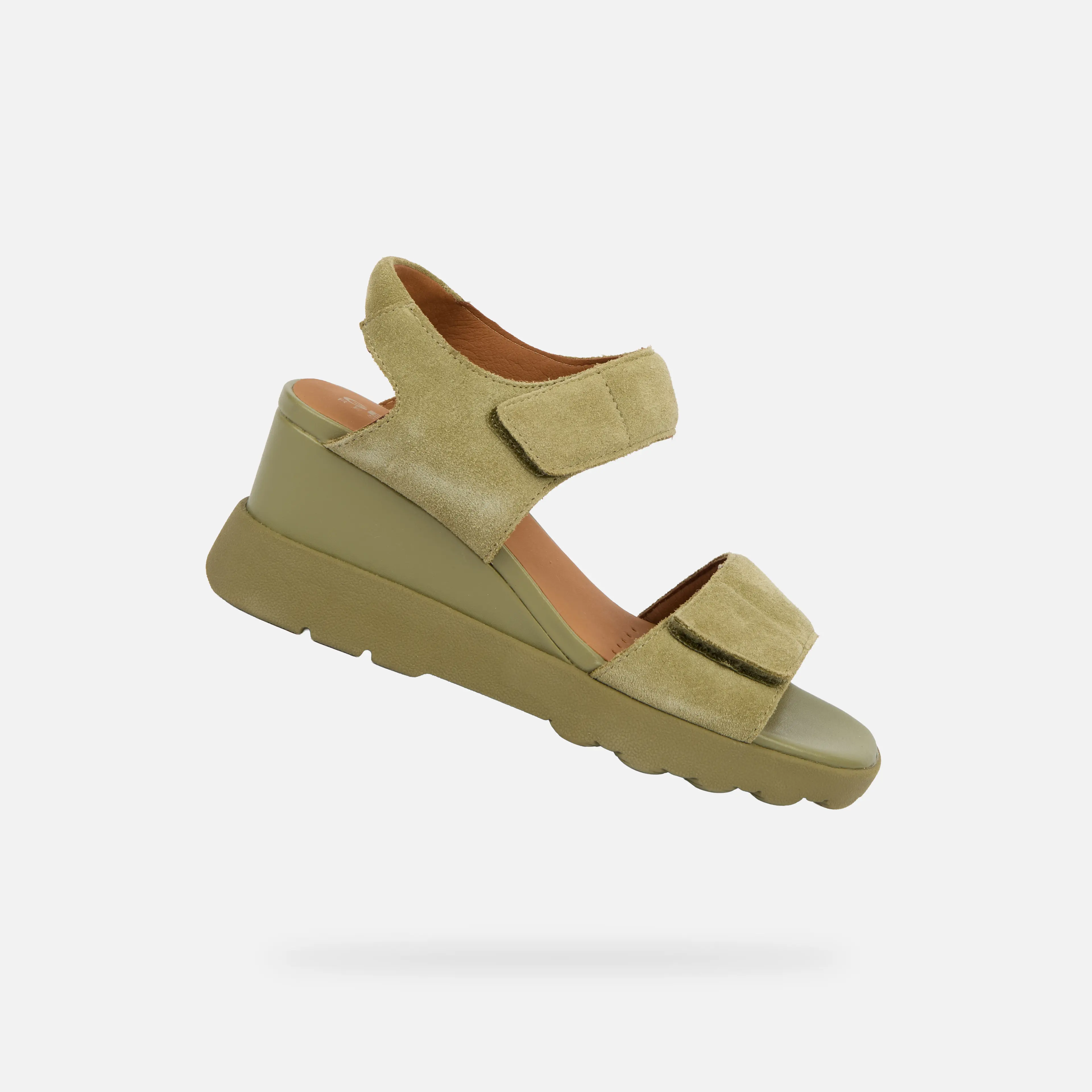 Khaki dámské sandály na platformě Geox Spherica EC6