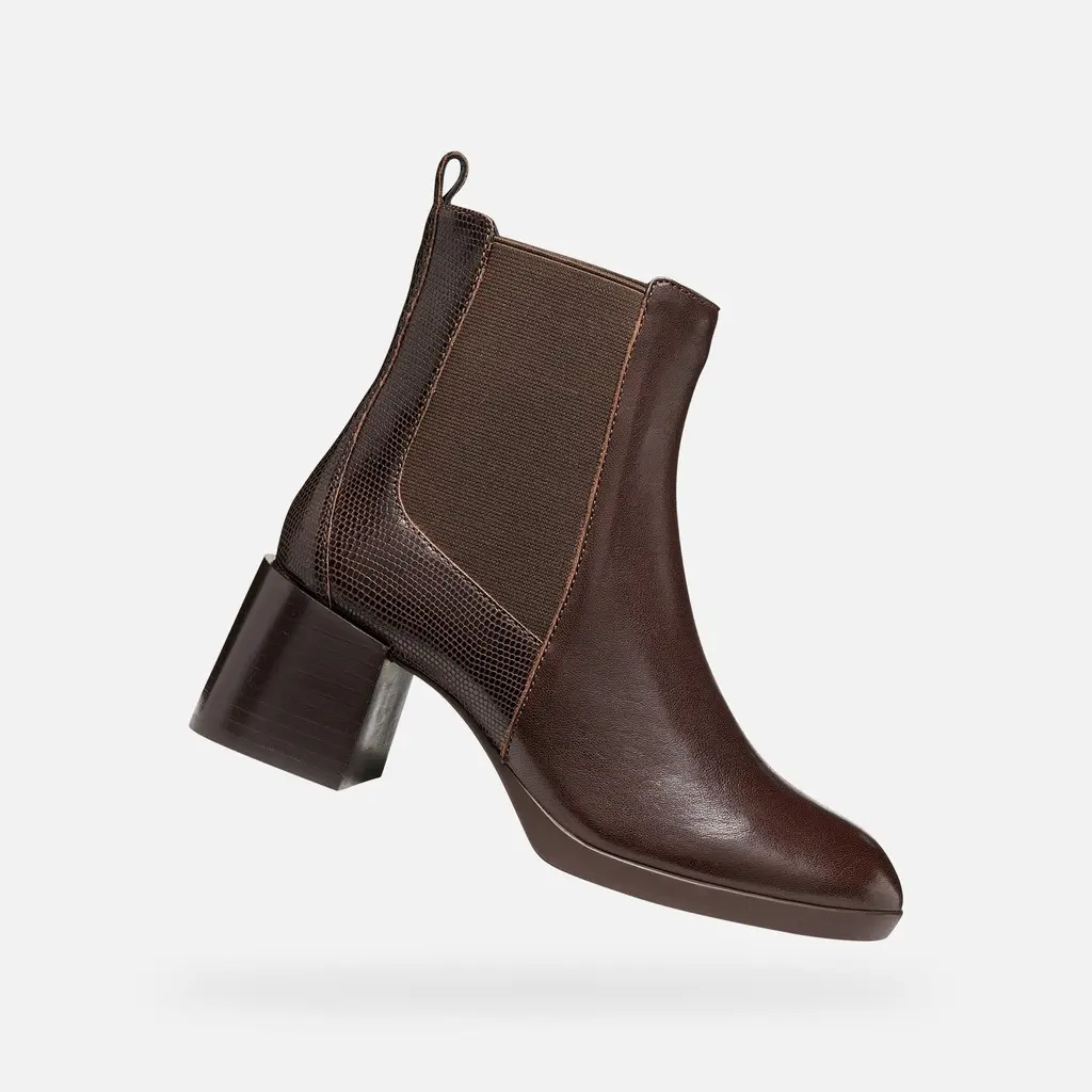 Tmavě hnědé dámské kotníkové kozačky Geox Walk Pleasure 55T