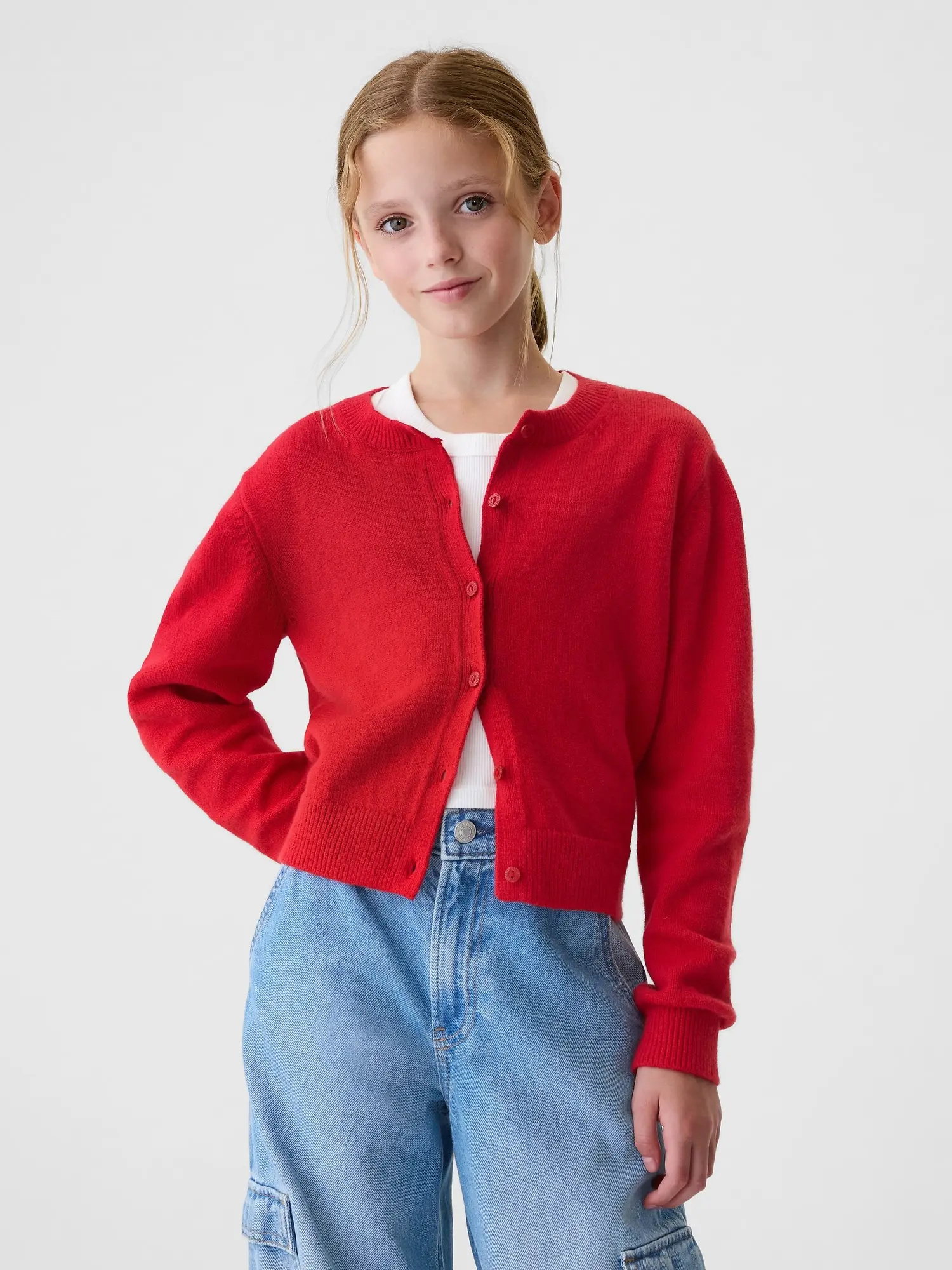 GAP Dětský crop kardigan CashSoft - Holky