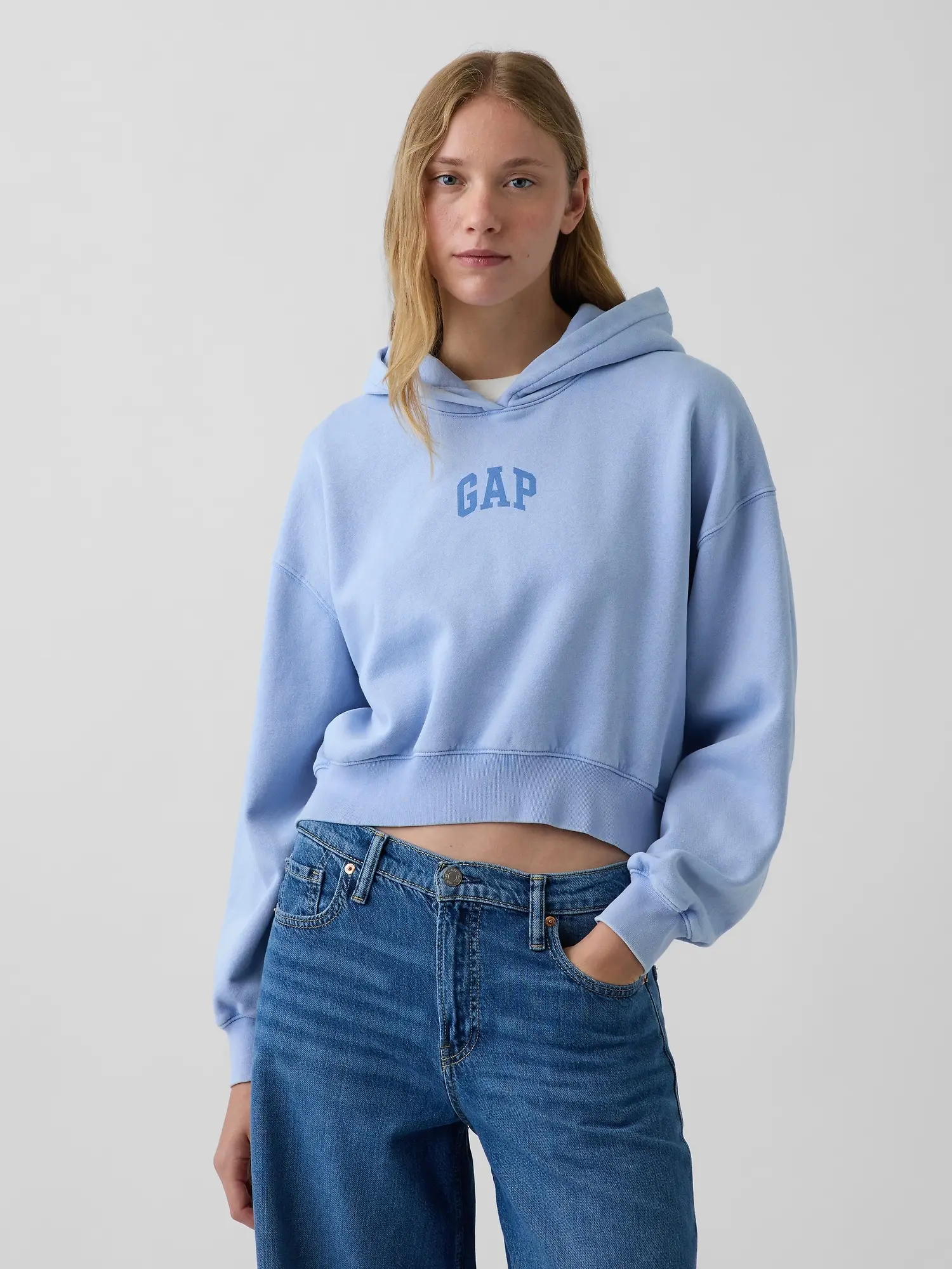GAP Crop mikina VintageSoft s logem