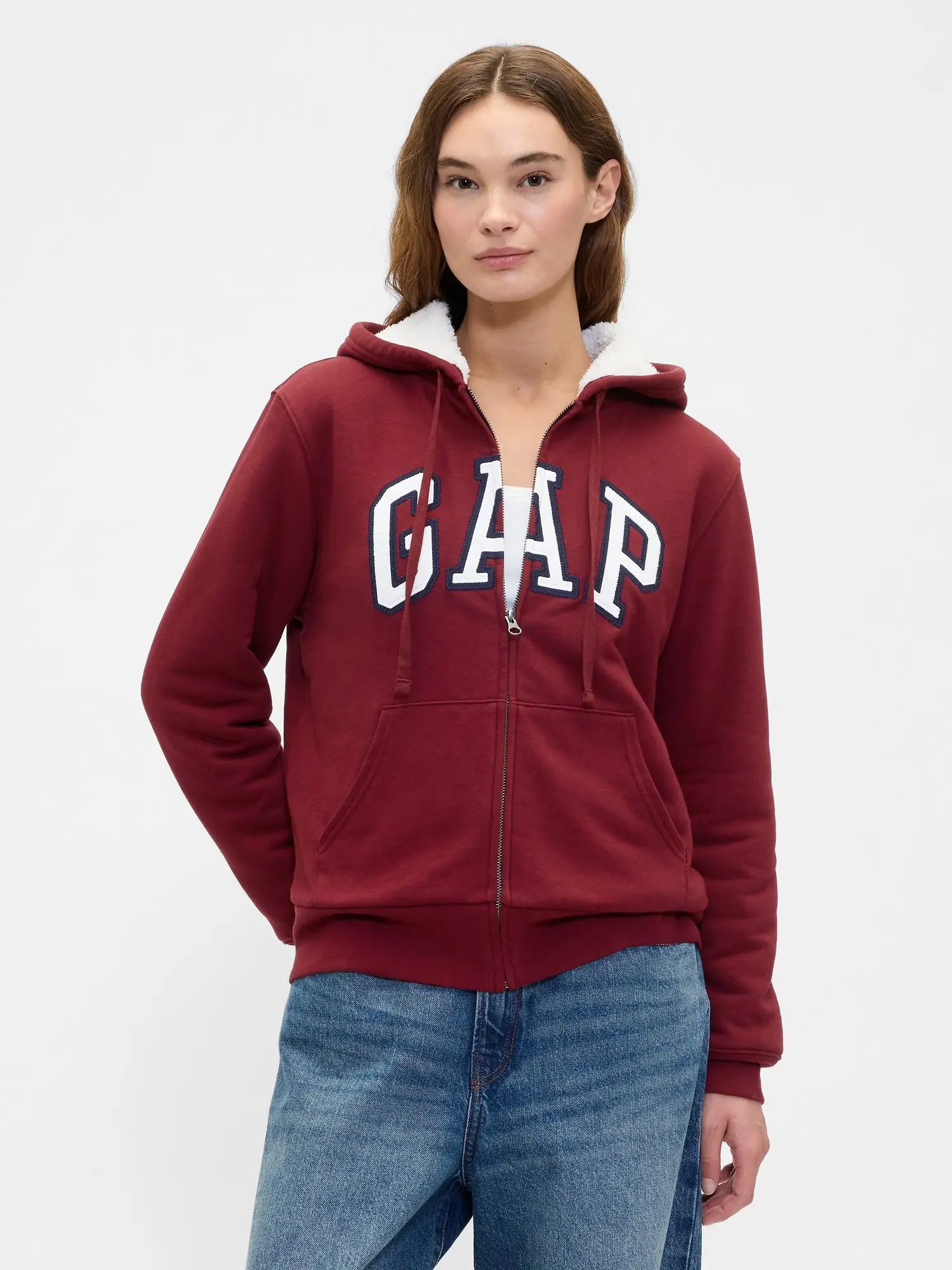GAP Zateplená mikina Logo Sherpa - Dámské