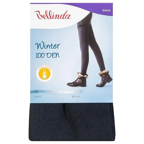 Černé dámské zimní hřejivé punčochové kalhoty 100 DEN Bellinda Winter