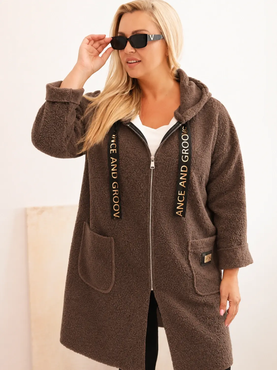 Kesi Włoski Plus Size kabát z umělé kožešiny