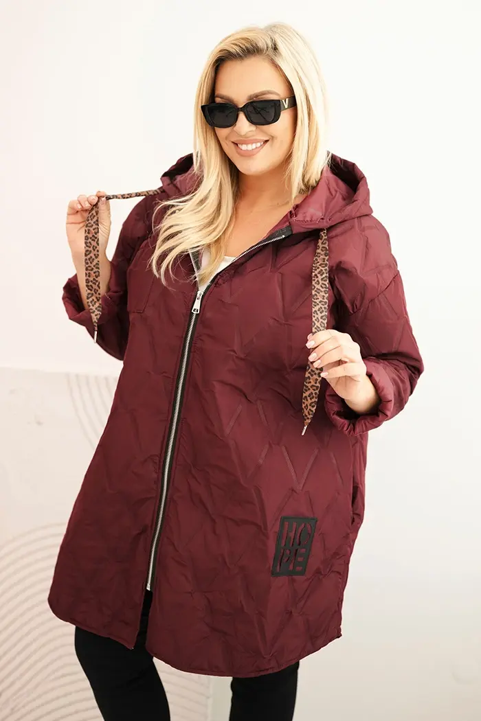 Kesi Dámská bunda Plus Size HOPE 5614 Barva: Bordó, Velikost: UNI