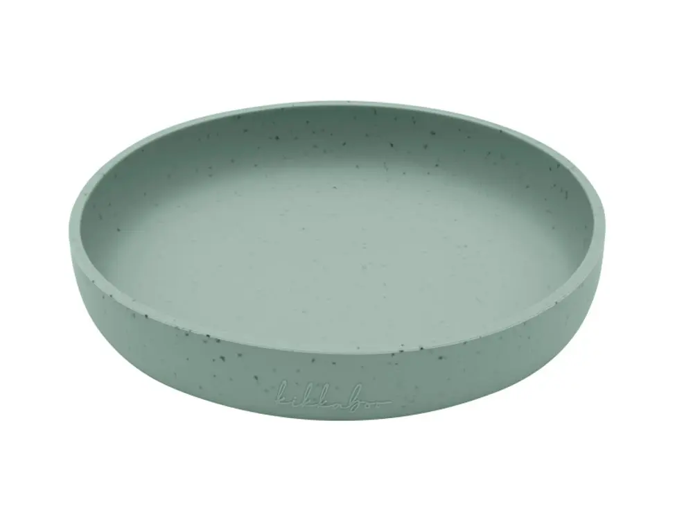 KikkaBoo Talíř Platinum Silicone Sage