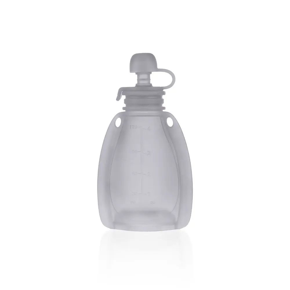 Silikonový plnitelný sáček na dětskou stravu, Transparent Grey