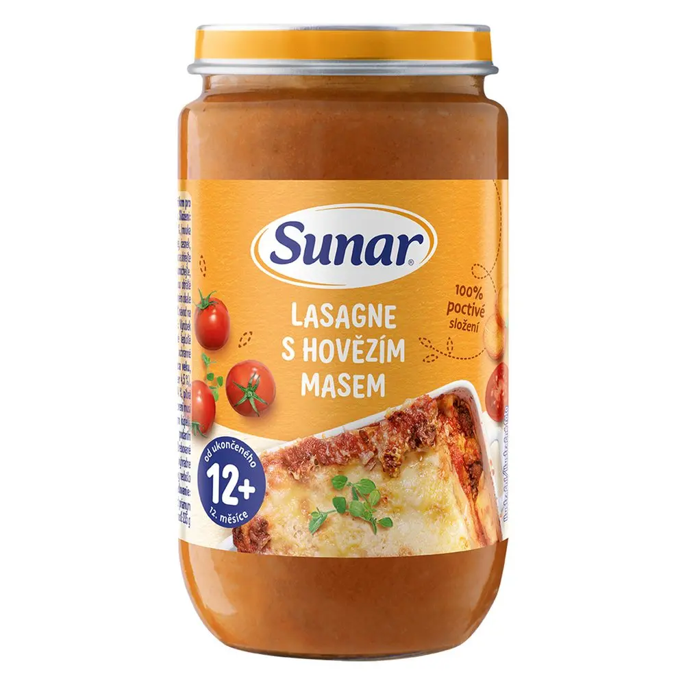 Sunar příkrm lasagne s hovězím masem 12m+ 235g
