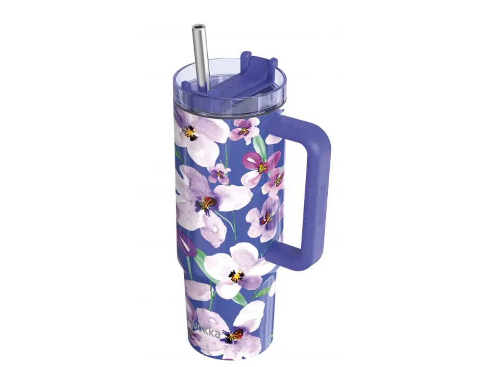 Nerezový termohrnek s brčkem Stream Flower Dusk 950ml