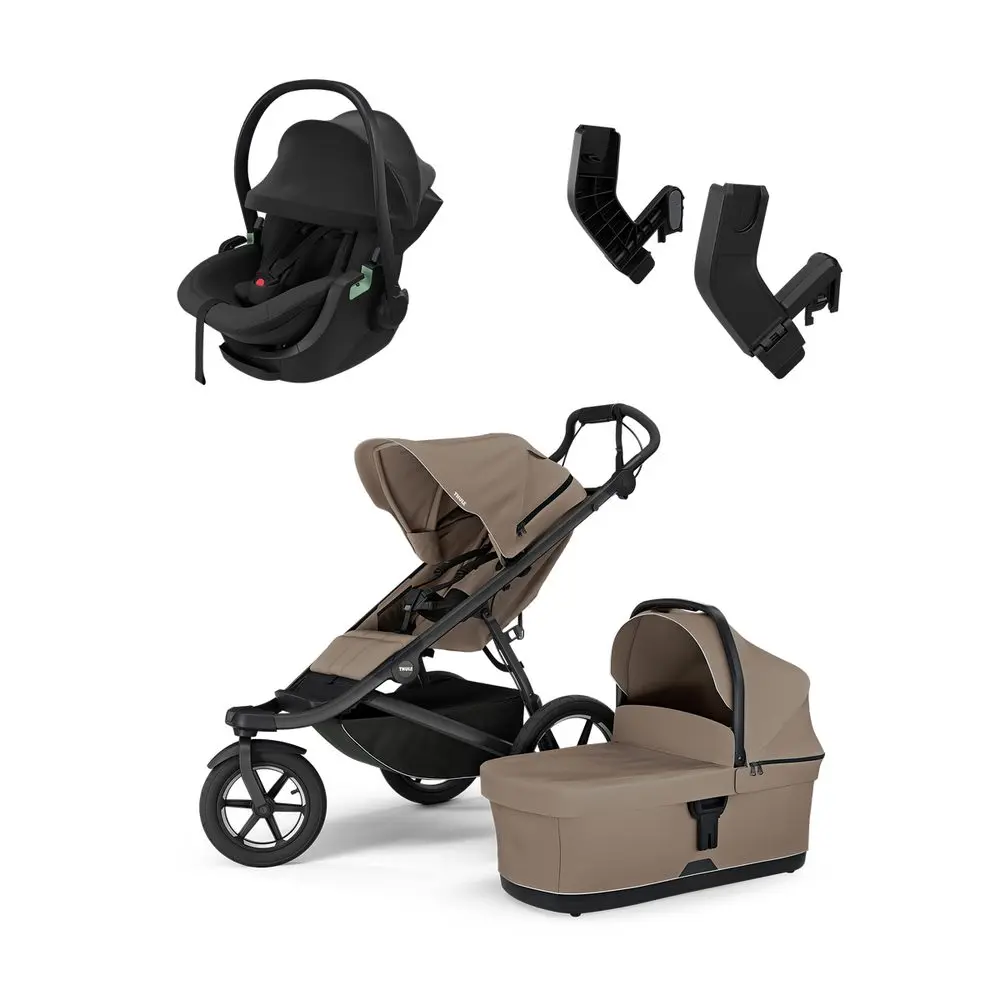 THULE Urban Glide 3 + korba + adaptéry + autosedačka Maple - Tinted Taupe