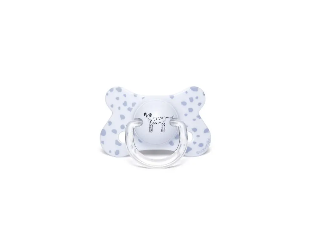 Suavinex šidítko FUSION anatomické silikon 4-18m - MODRÝ PES