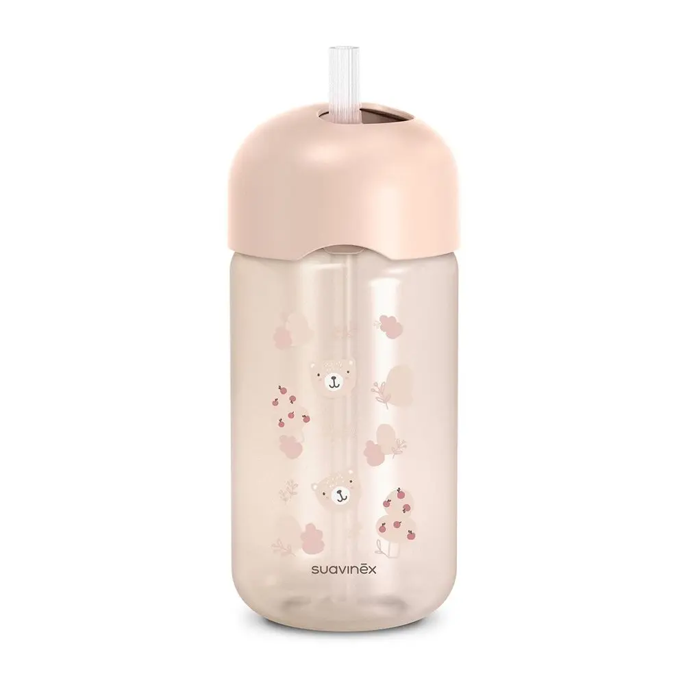 Suavinex Lahvička s brčkem WILD&FREE 340 ml - růžová