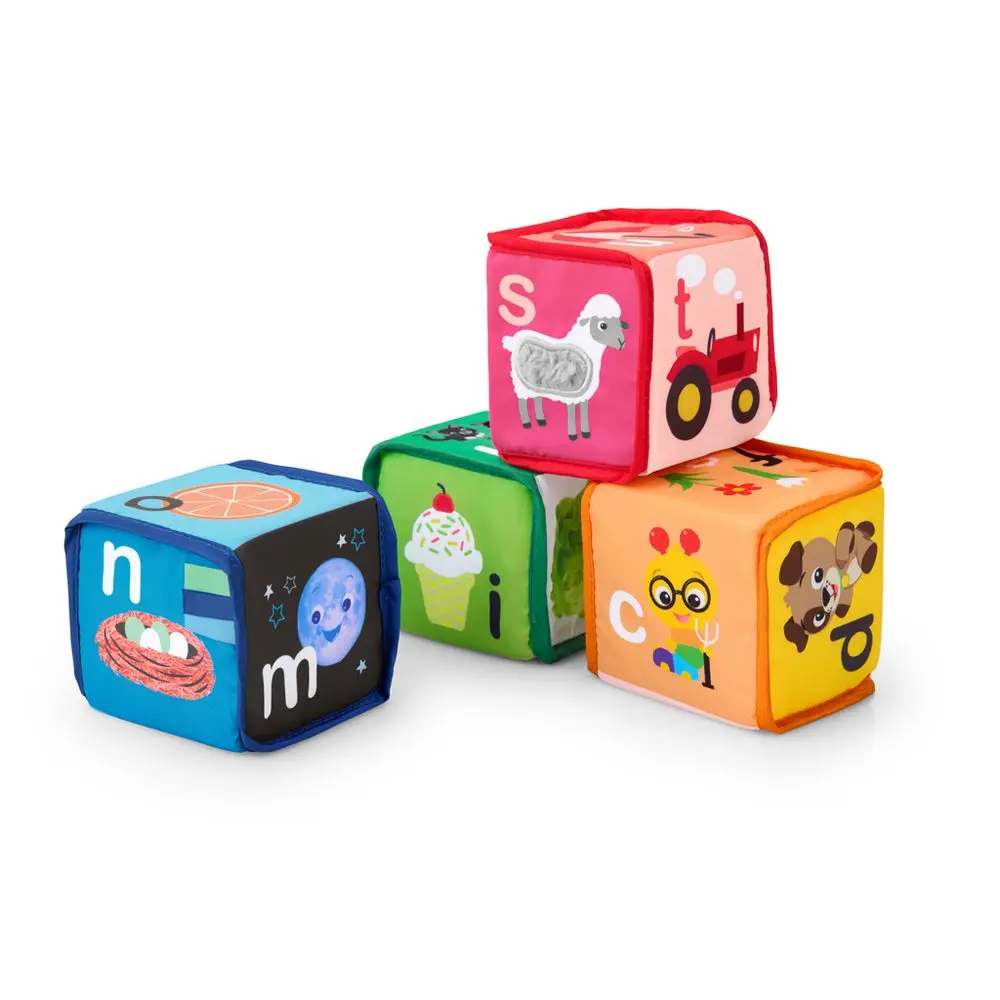 BABY EINSTEIN Hračka textilní kostky abeceda Alpha Stacks™ 4ks, 3m+