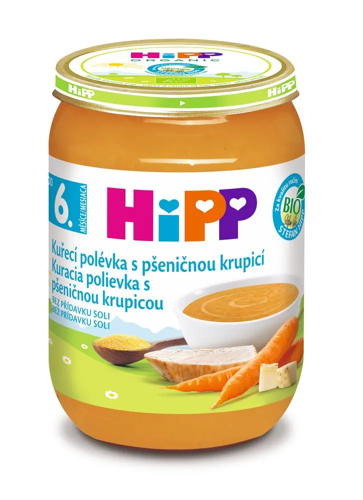 HiPP BIO Kuřecí polévka s pšeničnou krupicí - nová receptura