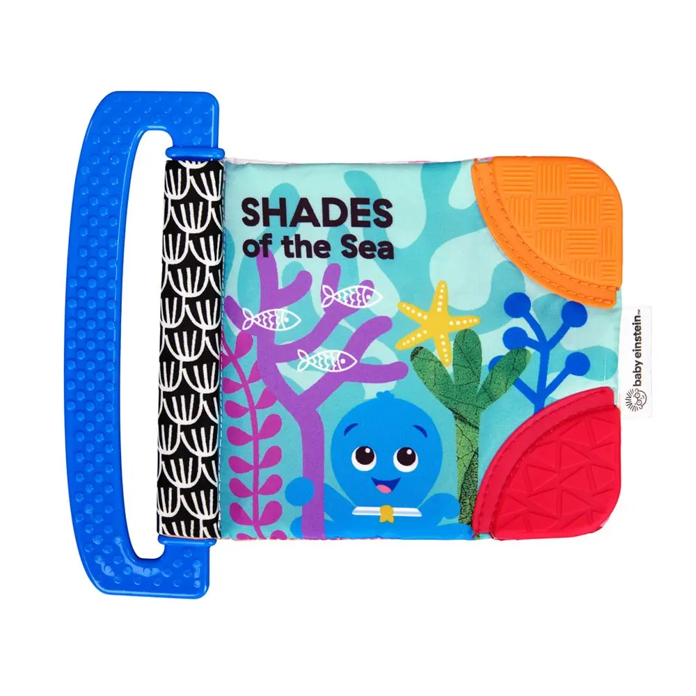BABY EINSTEIN Knížka měkká s kousátky a texturami Shades of the Sea™, 0m+