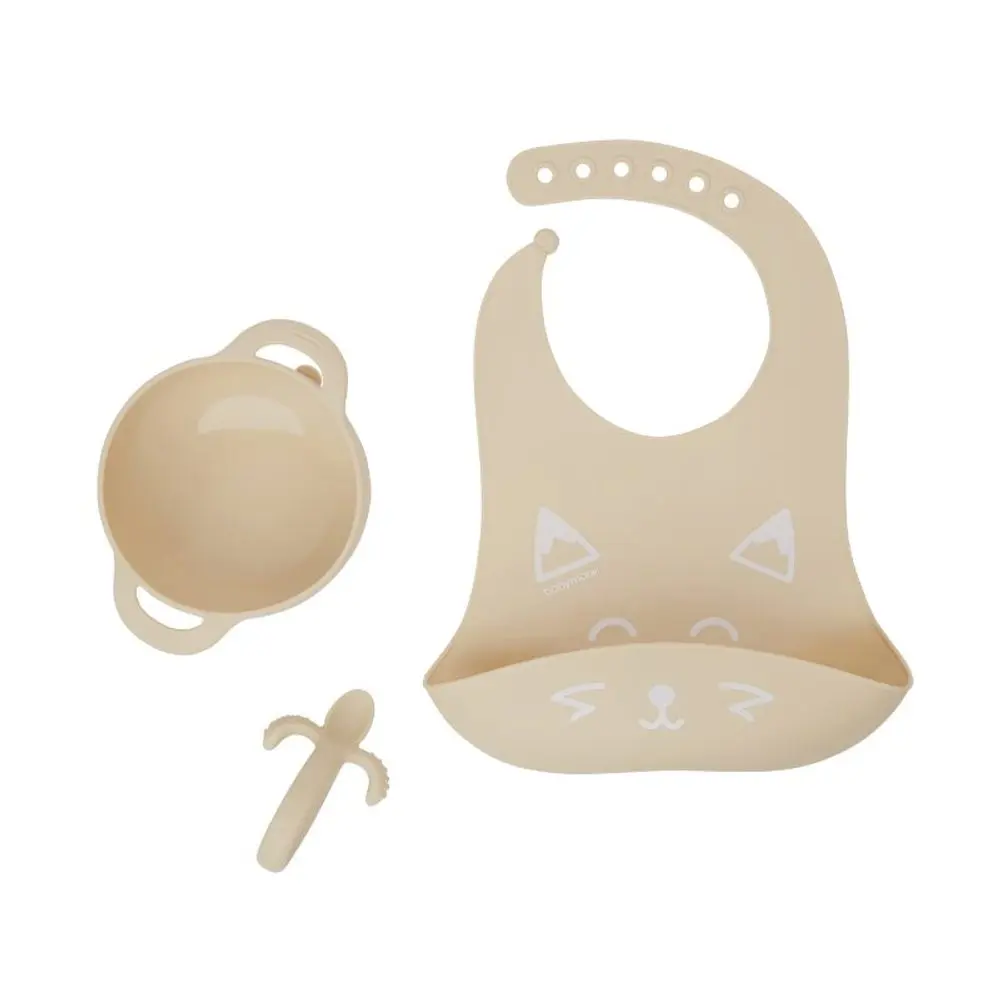 Babymoov Silikonová miska s přísavkou, lžičkou a bryndáčkem FIRST´ISY KIT -