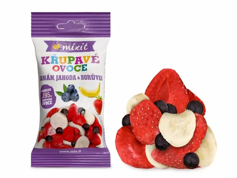 Mixit Křupavé ovoce do kapsy Banán, Jahoda a Borůvka