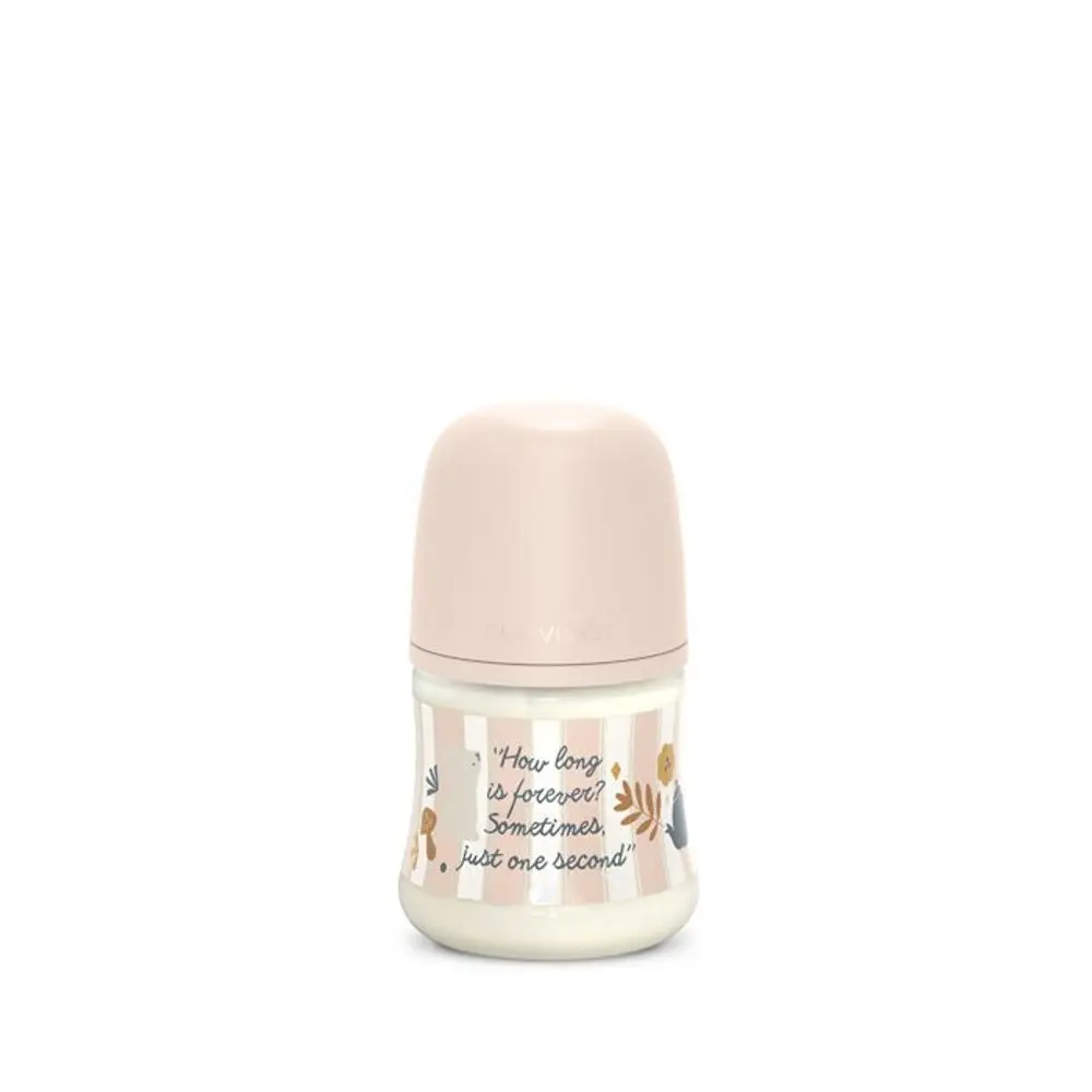 Suavinex Kojenecká láhev WONDERLAND 150ml FYZIOL PRŮTOK S - RŮŽOVÁ
