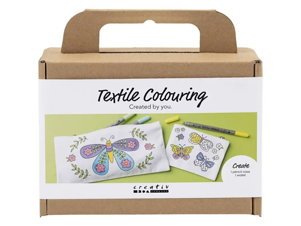 Kreativní sada Malování na textil penál & peněženka Motýl