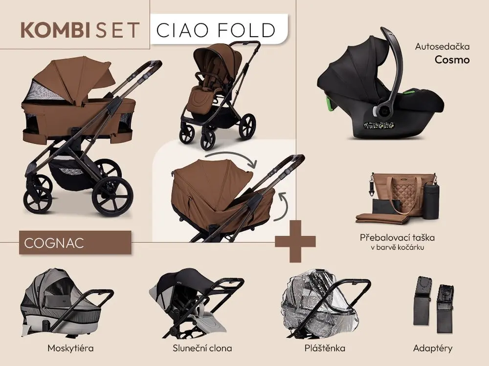 Moon CIAO FOLD kombi set - COGNAC