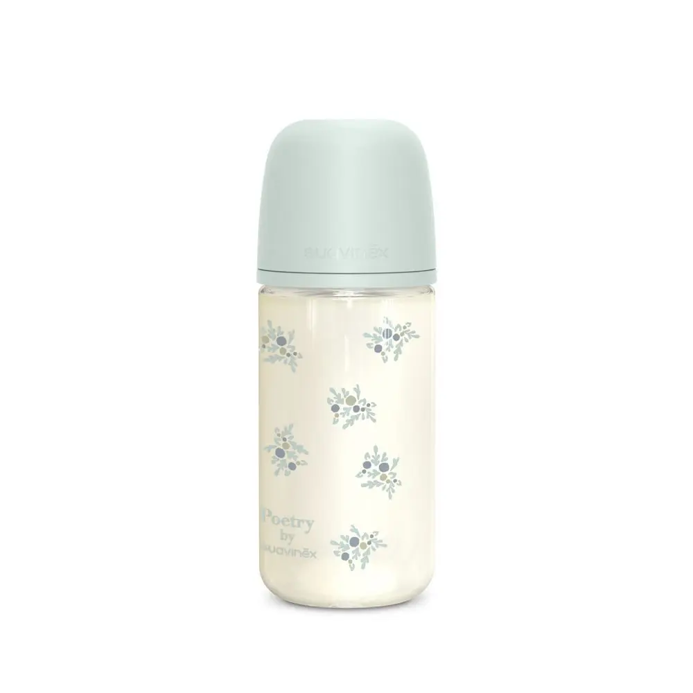 Suavinex Láhev sklo POETRY 240 ml fyziologická SX PRO +3 MF - modrá