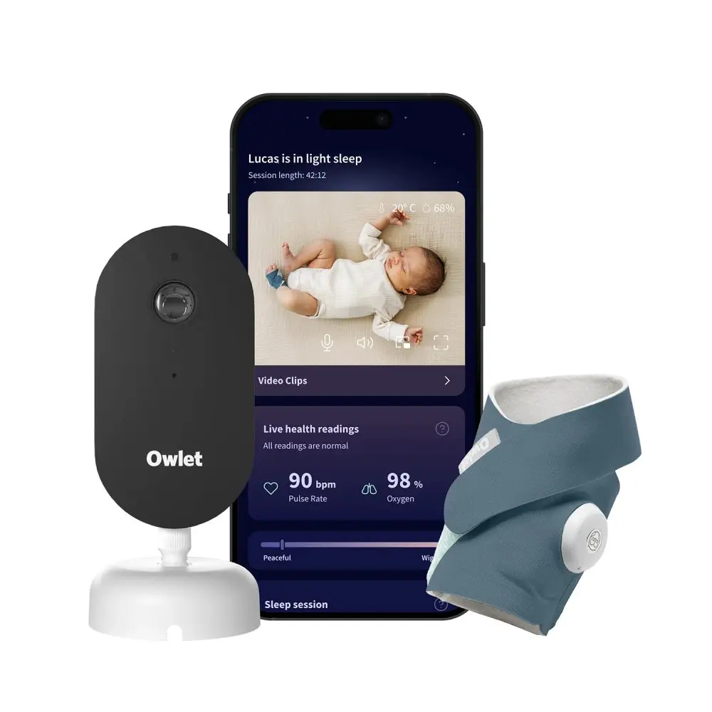Owlet Dream Duo™ (3. generace) – Chytrá ponožka se zdravotnickou certifikací Owlet Dream Sock™ & kamera Owlet Dream Sight™ - Modrá