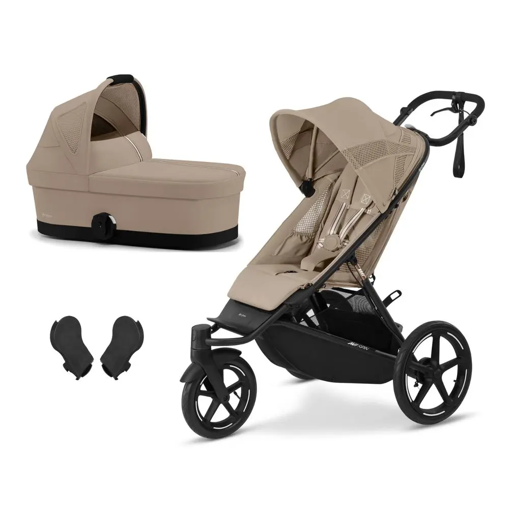 Cybex set 3v1 Avi Spin + Cot S 2025 + adaptéry - Almond Beige