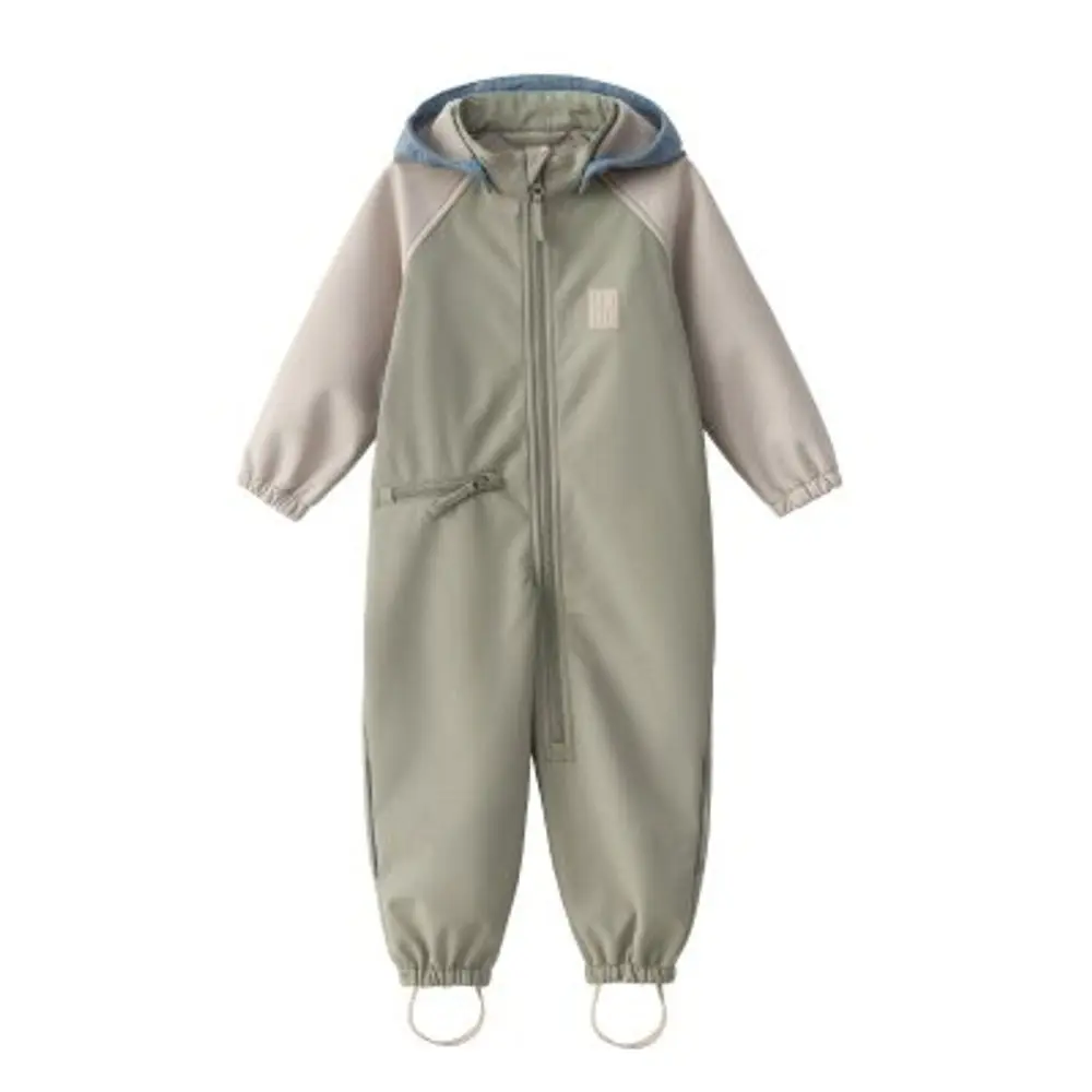 LEOKID Softshellový overal Color Block Wood Sage vel. 18 - 24 měsíců (vel. 86)