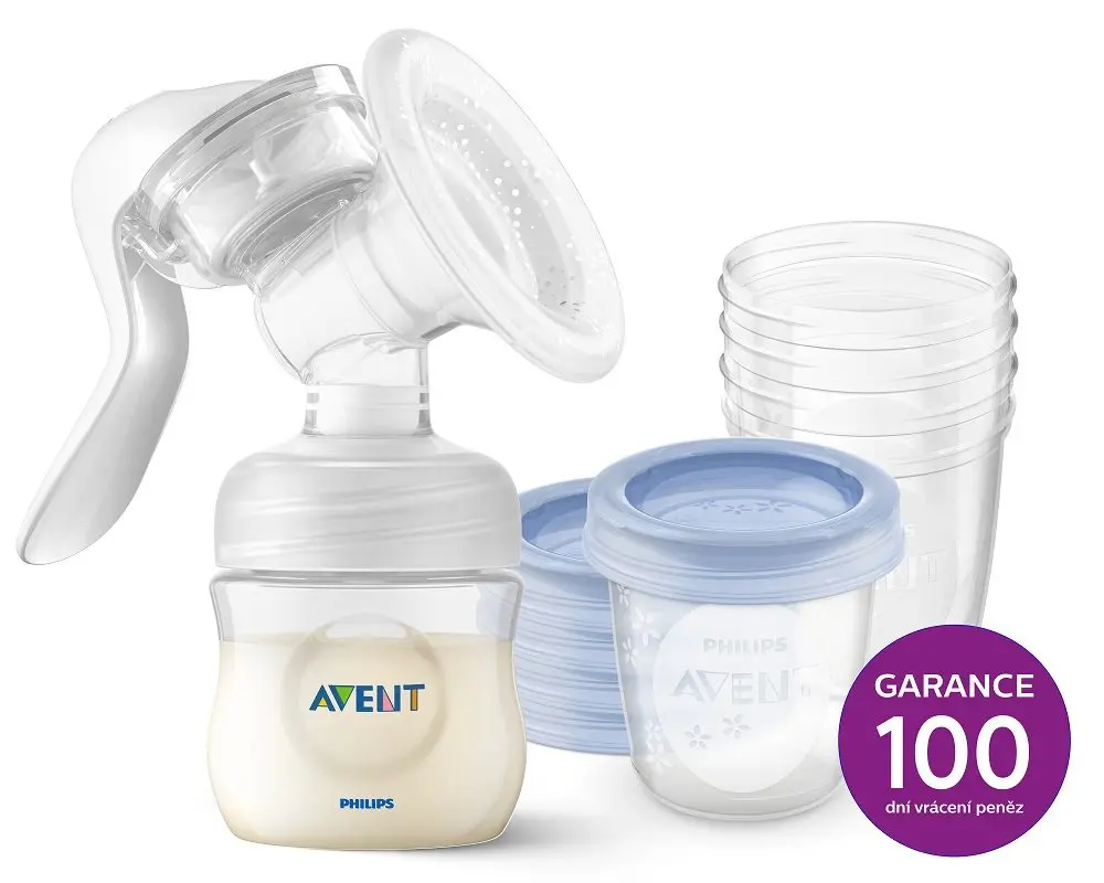 Philips AVENT Odsávačka mateřského mléka manuální + VIA 180ml 5ks