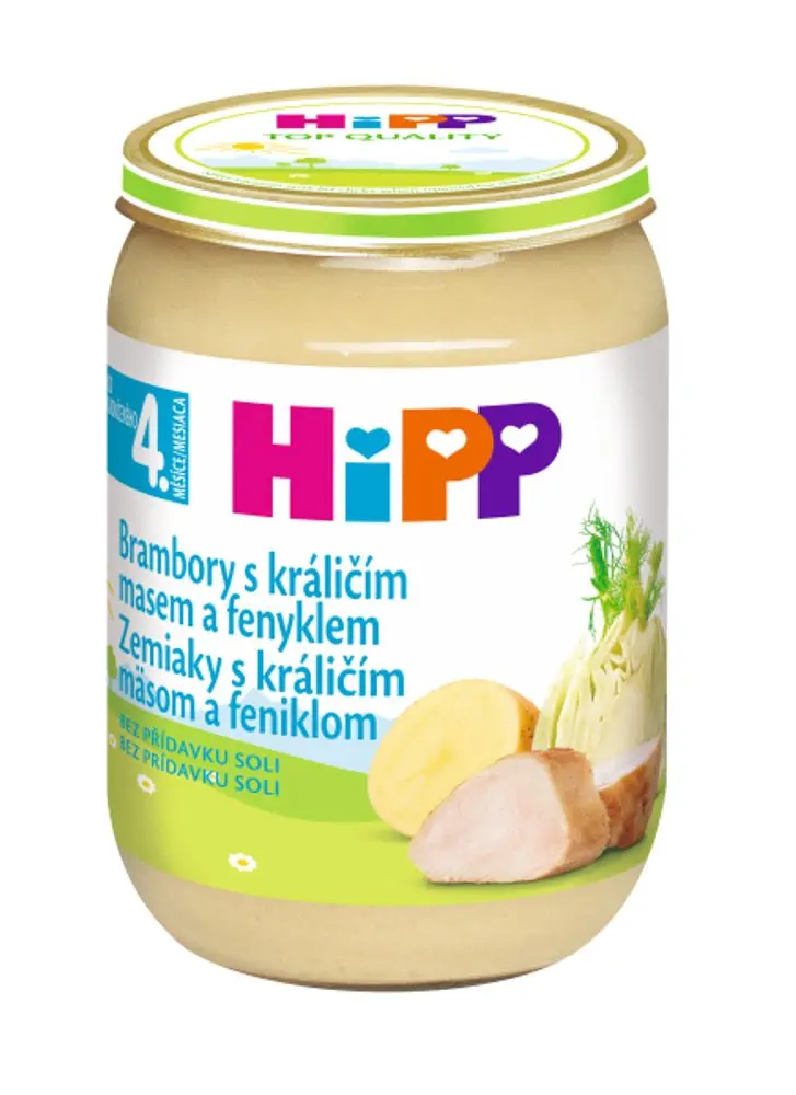 HiPP Brambory s králičím masem a fenyklem 4/6m 190g