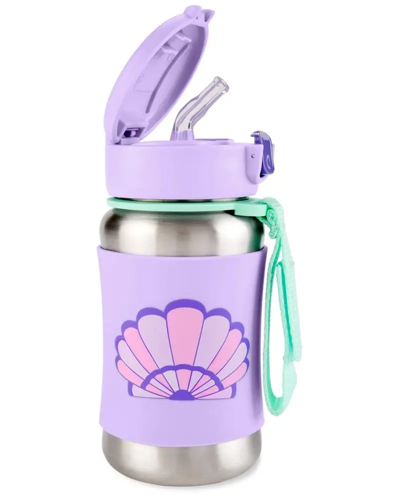 Skip Hop Spark Style Láhev s brčkem na vodu nerez 12m+ - Mušle
