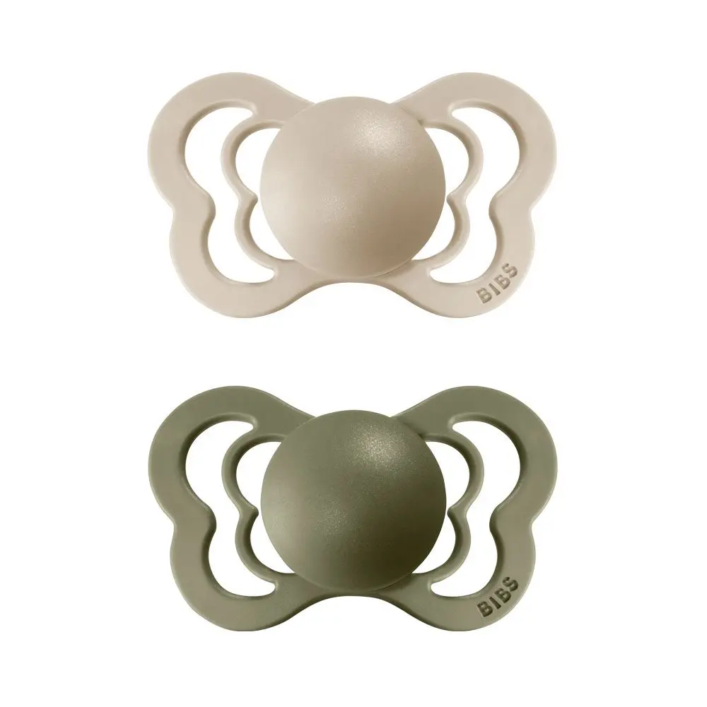 BIBS Couture ortodontický dudlík z přírodního kaučuku 2ks vel.2 - Vanilla / Olive