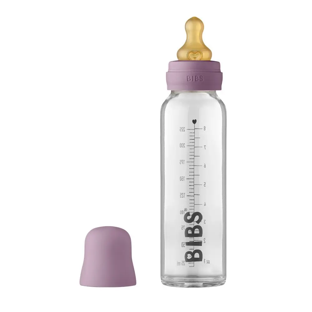 BIBS Baby Bottle skleněná lahev 225ml - Mauve