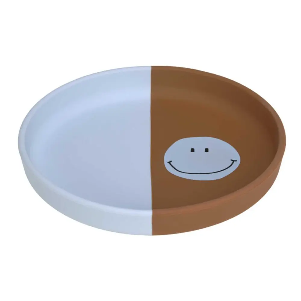 Lässig Plate Silicone Happy Rascals Smile sky blue