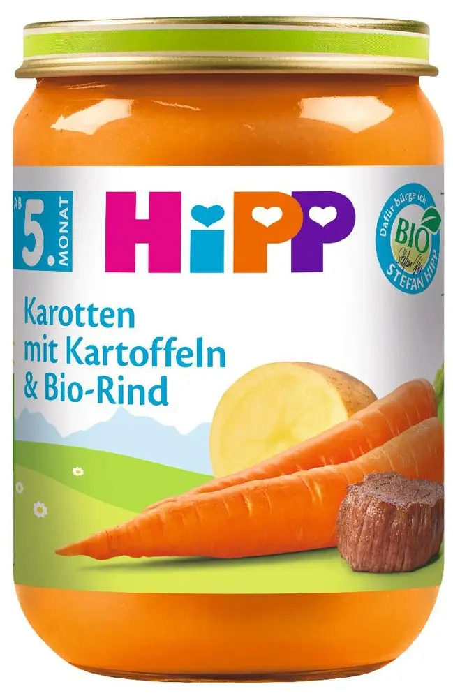 HiPP BIO Mrkev, brambory a BIO hovězí maso 190g