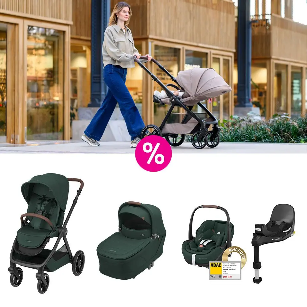Maxi-Cosi Oxford Plus kočárek 2v1 + autosedačka Maxi-Cosi Pebble 360 Pro 2 + isofixová základna - Twillic Green