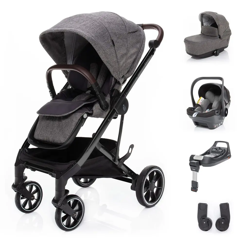 ZOPA Set kočárek Quest + korba + adaptéry + autosedačka + báze - Tornado Grey/Black