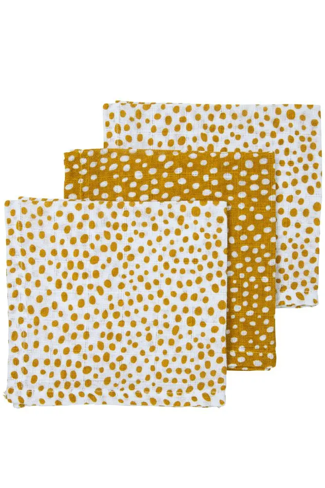 Meyco žínka 3-balení Puntík honey gold