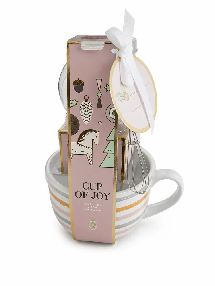 CUP OF JOY Velký hrnek s čokoládou - růžová