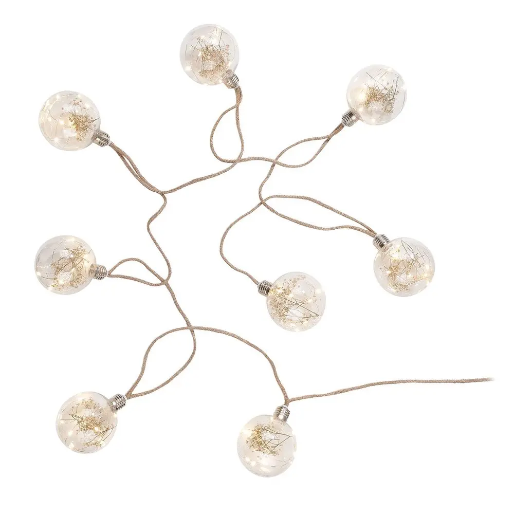 BULB LIGHTS Světelný řetěz se sušenými květinami 8 světel