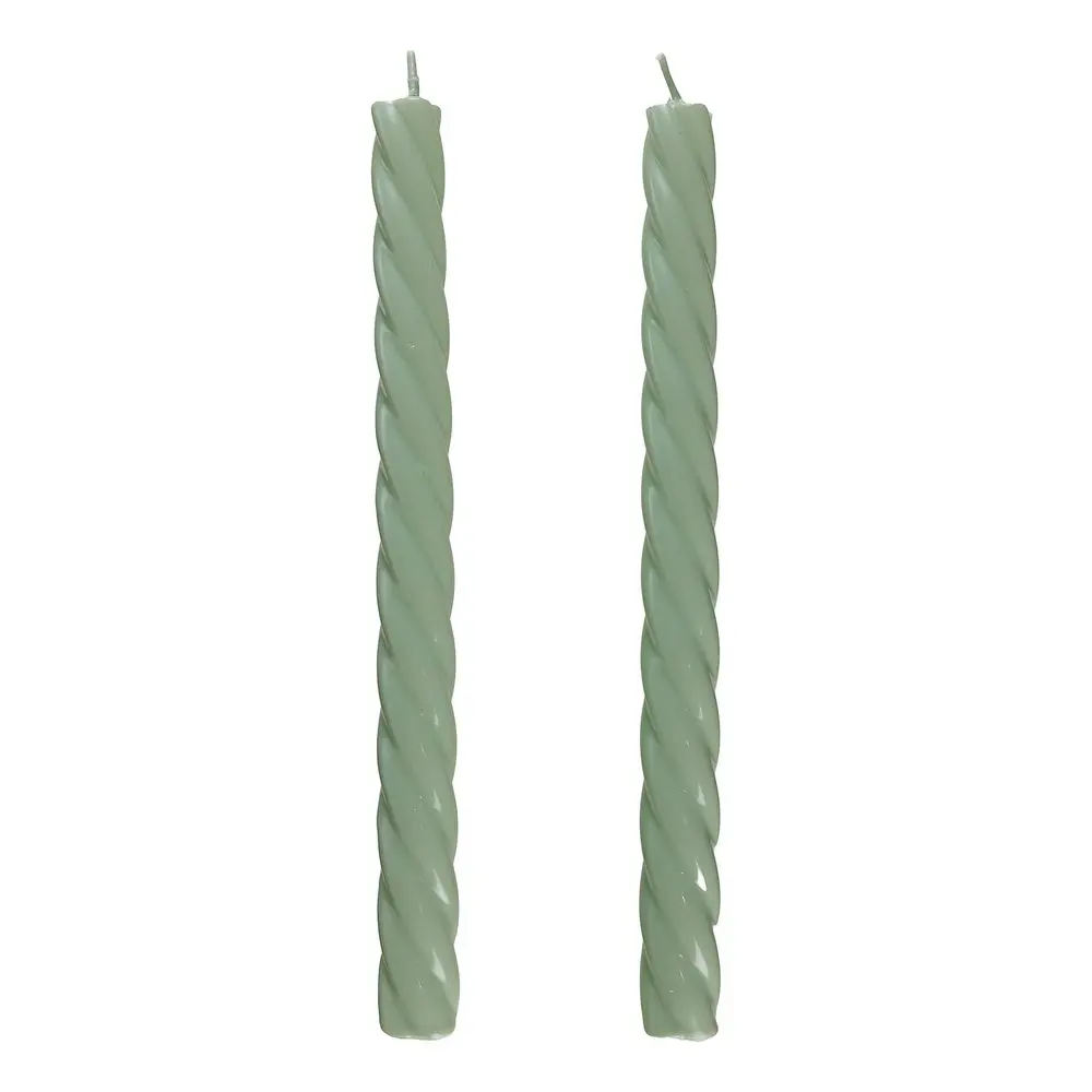 TWISTED Sada lesklých svíček 2 ks 25,5 cm - mátová