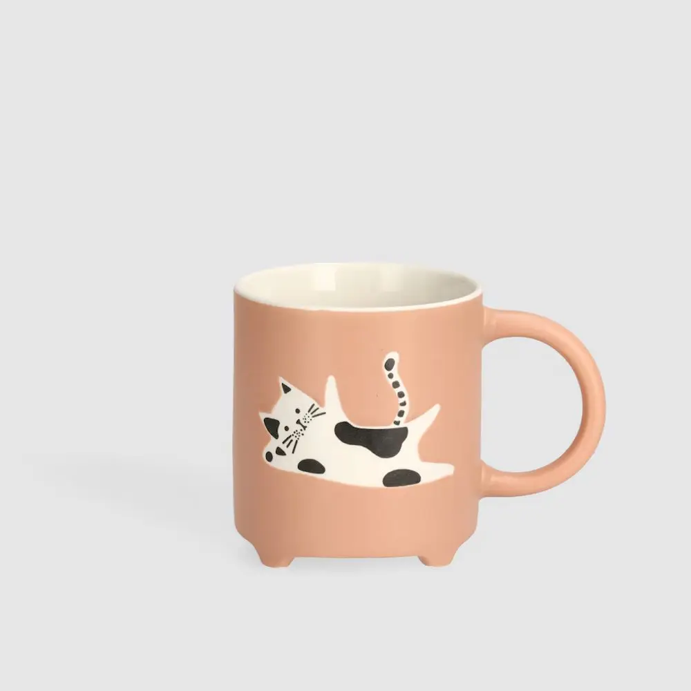 HOME & YOU Hrnek kočka 380 ml - sv. oranžová