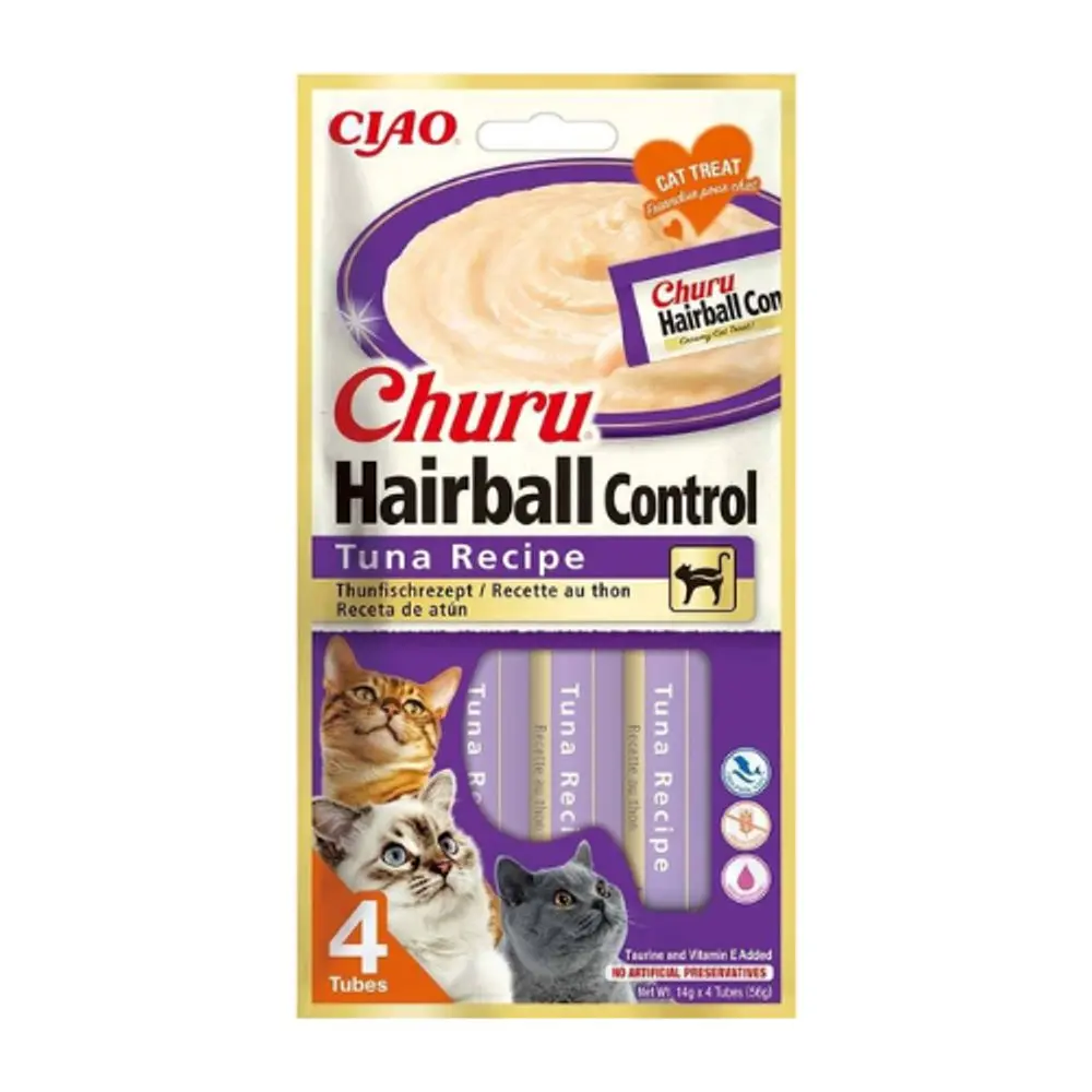 Churu Cat Hairball Tuna Recipe 4x14g | Pamlsky pro kočky | P58782
