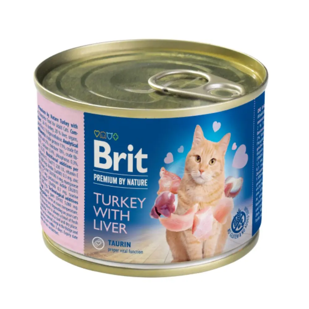 Brit Premium Cat by Nature konzerva Turkey & Liver 200 g | Konzerva pro kočky | P58061