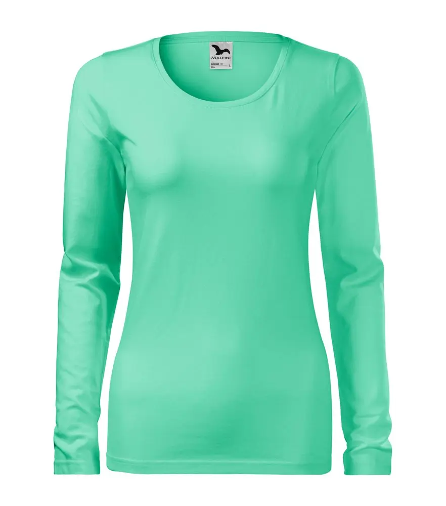 MALFINI SLIM dámské dlouhý rukáv Tričko světle zelená XXL 62-2XL