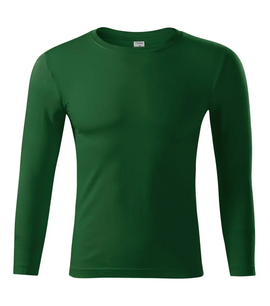 MALFINI Tričko s dlouhým rukávem Progress LS - Lahvově zelená | 2XL