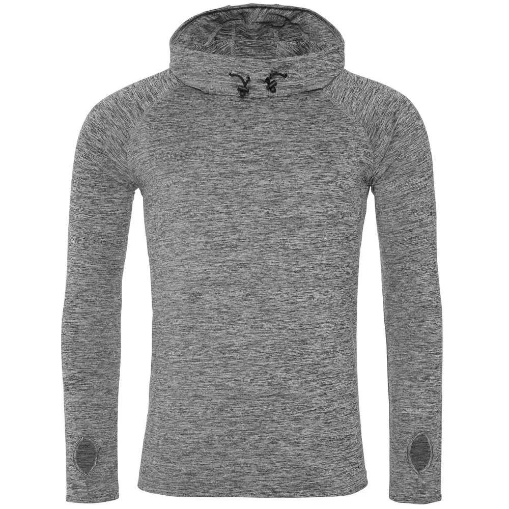 Just Cool Pánská mikina s vysokým límcem s kapucí Cool - Šedý melír | 2XL