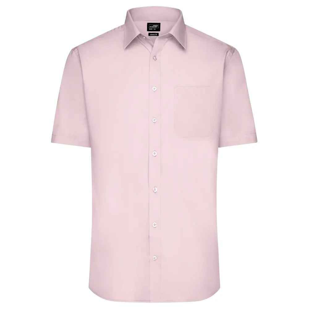 Daiber Pánská košile s krátkým rukávem JN680 - Světle růžová | 4XL