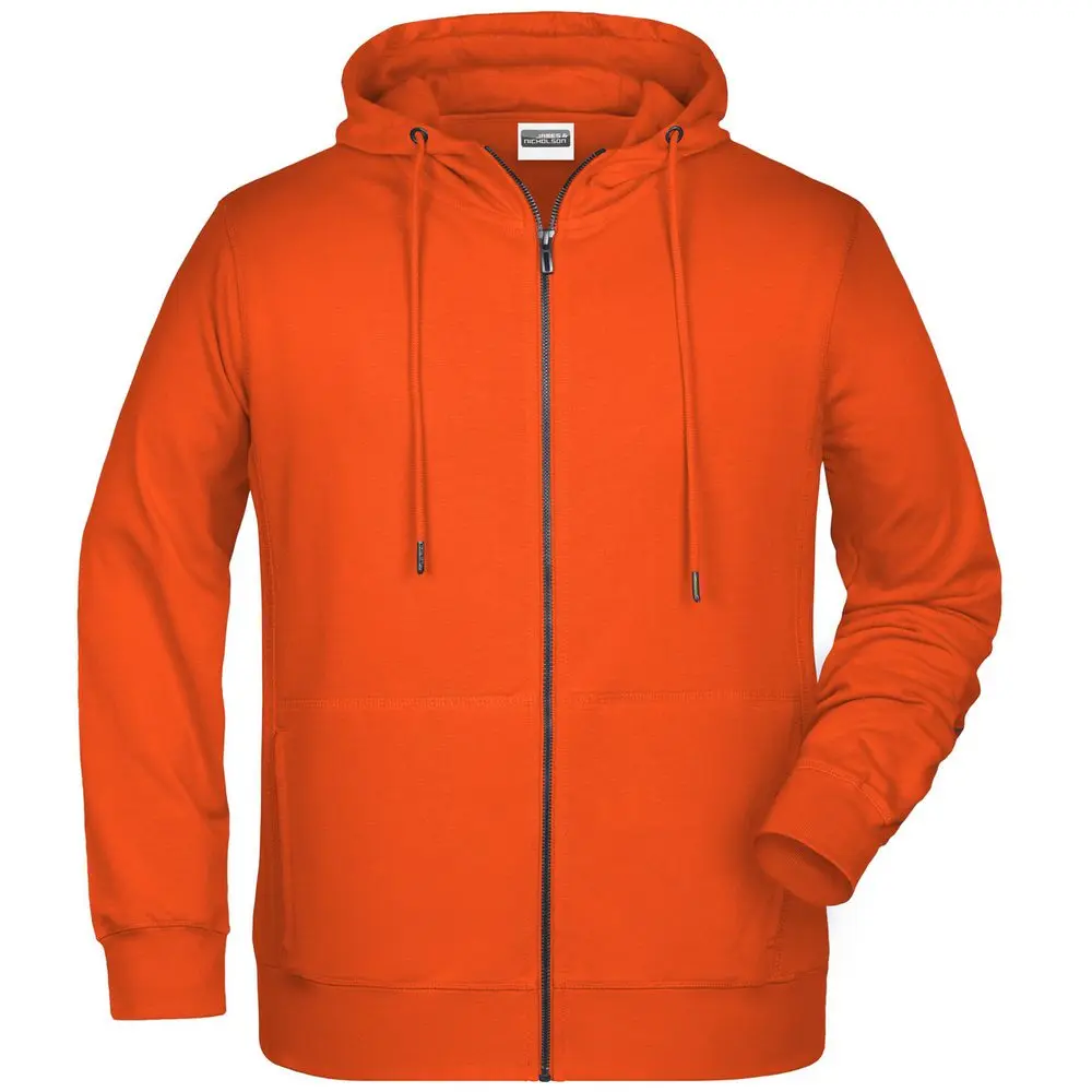 Daiber Pánská mikina na zip z biobavlny 8026 - Oranžová | XL
