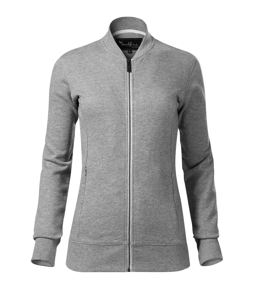 MALFINI Dámská mikina Bomber - Tmavě šedý melír | 2XL