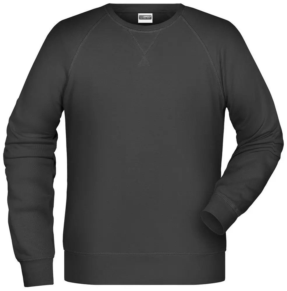 Daiber Pánská mikina bez kapuce z biobavlny 8022 - Černá | 2XL